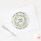 Uit de keuken van Greenery Wreath Ronde Sticker (Envelop)