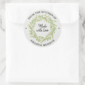 Uit de keuken van Greenery Wreath Ronde Sticker (Tas)