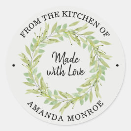 Uit de keuken van Greenery Wreath Ronde Sticker