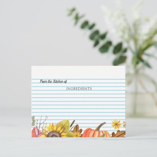 Uit de keuken van Herfst Vrijgezellenfeest Recept  Briefkaart (Staand voorkant)