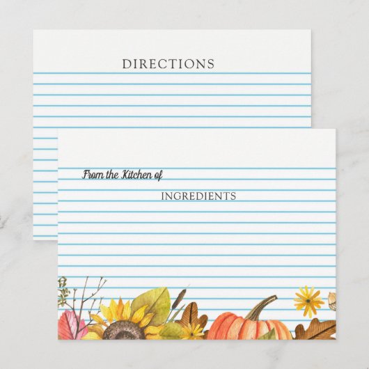 Uit de keuken van Herfst Vrijgezellenfeest Recept  Briefkaart (Voorkant / Achterkant)