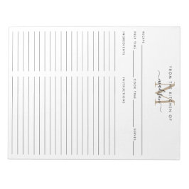 Uit de keuken van het goudmonogram notitieblok