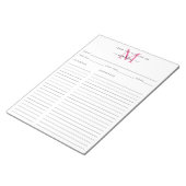 Uit de keuken van het roze monogram notitieblok (Schuin)