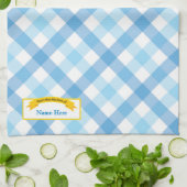 Uit de keuken van het voedseletiket - blauw theedoek (Gevouwen)