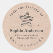 Uit de keuken van Holiday Star Cookie Kraft Ronde Sticker (Voorkant)