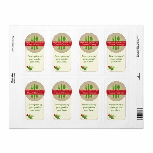 Uit de Keuken Van Kerstmisetiketten Etiket (Full Sheet)