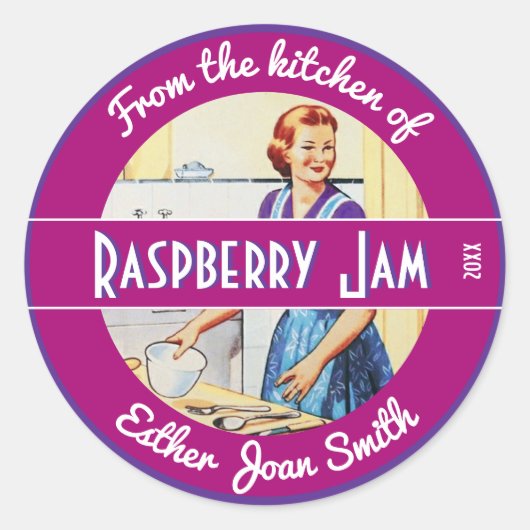 Uit de keuken van  keuken scène eten ronde sticker (Voorkant)