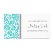 Uit de keuken van Labels Aqua Damask (Voorkant)