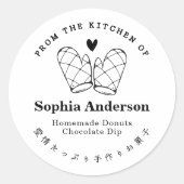 Uit de keuken van Oven Mitt Minimalist Baking Ronde Sticker (Voorkant)