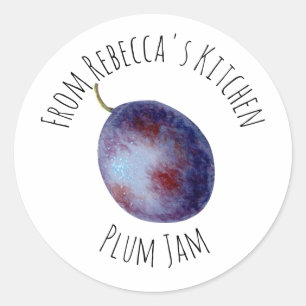 Uit de keuken van Plum Jam Ronde Sticker
