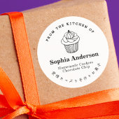 Uit de keuken van Pumpkin Cupcake Minimalist Ronde Sticker