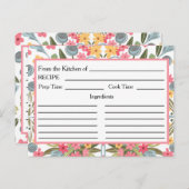 Uit de keuken van Recept Kaarten Blauw Roze Bloeme (Voorkant / Achterkant)