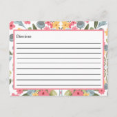 Uit de keuken van Recept Kaarten Blauw Roze Bloeme (Achterkant)