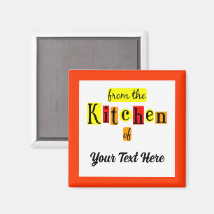 Uit de Keuken van Retro Aangepaste Oranje Rand Magneet