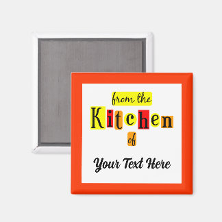 Uit de Keuken van Retro Aangepaste Oranje Rand Magneet