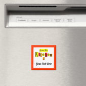 Uit de Keuken van Retro Aangepaste Oranje Rand Magneet (Insitu (Vaatwasser))