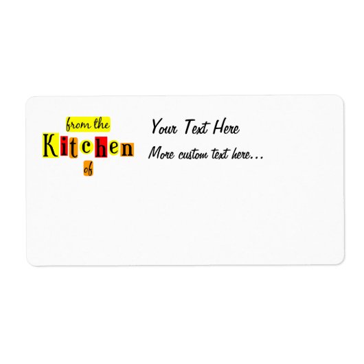 Uit de keuken van retro aangepaste verzendlabels etiket (Voorkant)
