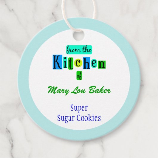"Uit de keuken van" retro baklabels Bedankjes Labels (Voorkant)