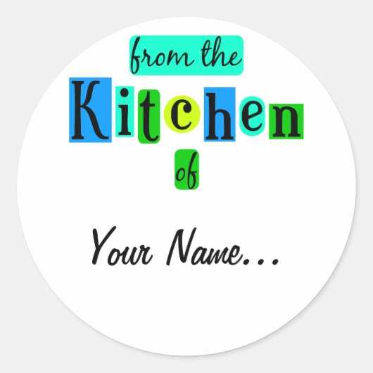 Uit de Keuken van Retro Blauwe Groene Stickers (Voorkant)
