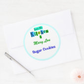 Uit de keuken van Retro Blauwe Groene Stickers (Envelop)