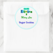 Uit de keuken van Retro Blauwe Groene Stickers (Tas)