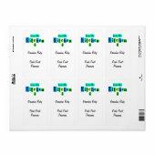 Uit de keuken van Retro Blue Green Recipe Label (Full Sheet)