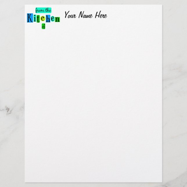 Uit de keuken van Retro Blues Custom Letterhead (Voorkant)