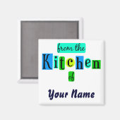 Uit de keuken van Retro Blues Koelkast Magnet (Voorkant / Achterkant)