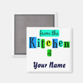 Uit de keuken van Retro Blues Koelkastmagneet Magneet (Voorkant / Achterkant)