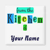 Uit de keuken van Retro Blues Koelkastmagneet Magneet (Voorkant)