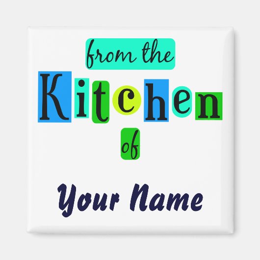 Uit de keuken van Retro Blues Koelkastmagneet Magneet (Voorkant)