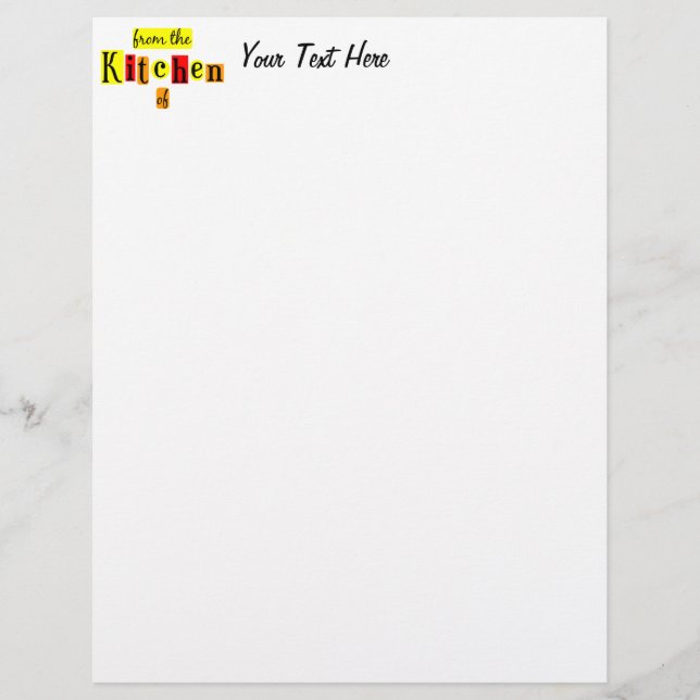 Uit de keuken van Retro Custom Letterhead (Voorkant)