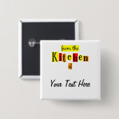 Uit de keuken van Retro Custom Pinback Vierkante Button 5,1 Cm (Voorkant /achterkant)