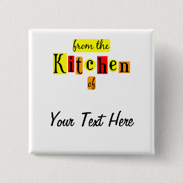 Uit de keuken van Retro Custom Pinback Vierkante Button 5,1 Cm
