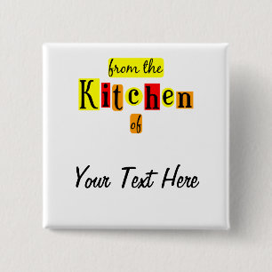 Uit de keuken van Retro Custom Pinback Vierkante Button 5,1 Cm