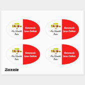 Uit de keuken van Retro Red Yellow Canning Ovale Sticker (Vel)