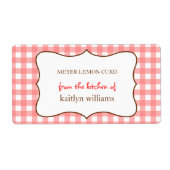 Uit de keuken van rode gingham custom label (Voorkant)