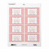 Uit de keuken van rode gingham custom label (Full Sheet)