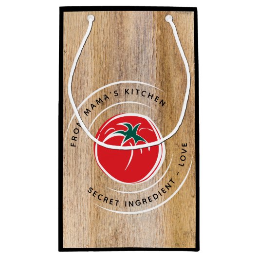 Uit de keuken van... Rode Tomaat Hout aanpassen Klein Cadeauzakje (Achterkant)