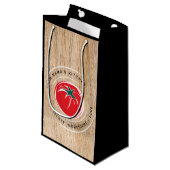 Uit de keuken van... Rode Tomaat Hout aanpassen Klein Cadeauzakje (Voorkant Gekanteld)