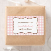 Uit de keuken van roze gingham custom label (Insitu)