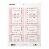 Uit de keuken van roze gingham custom label (Full Sheet)