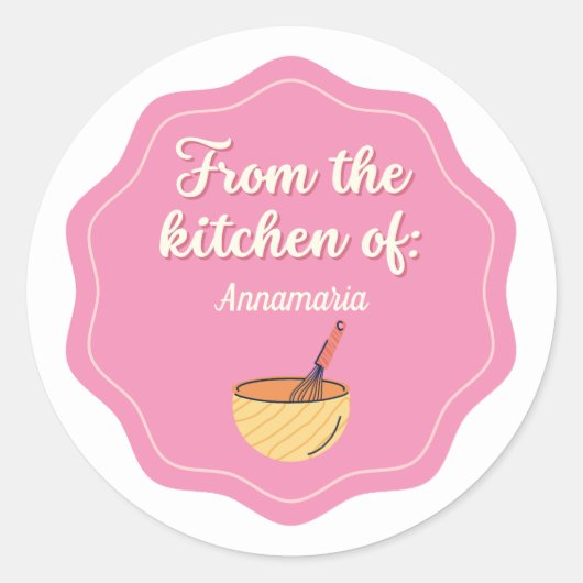 Uit de keuken van / roze Sticker (Voorkant)