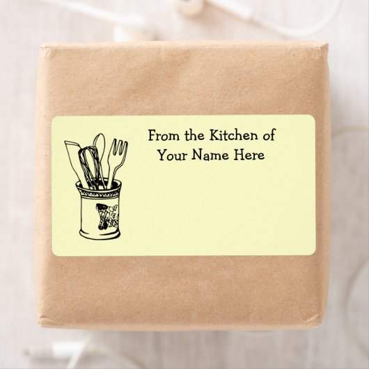 Uit de keuken van voedsel koken label (Insitu)