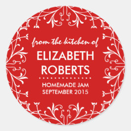 Uit de Keuken van Zelfgemaakte Canning Cadeau Labe Ronde Sticker