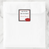 Uit de keuken van zwart en rood klein vierkante sticker (Tas)