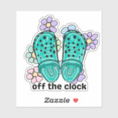 Uit de klok Rubber klompen en bloemen Sticker (Vel)