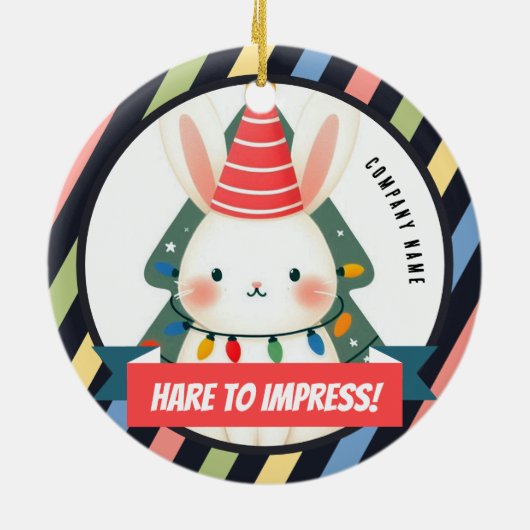 Uit de kunst! Kantoor Kerstmis Keramisch Ornament (Achterkant)