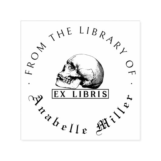 Uit de Library of Gothic Skull  Script Zelfinktende Stempel (Design)