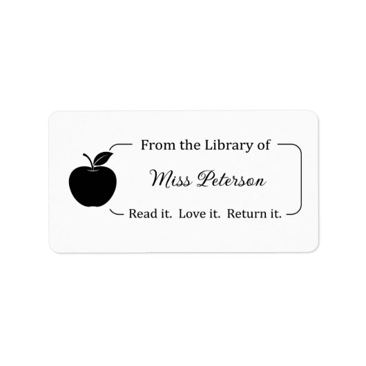 Uit de Library of Label, School Stickers, Apple Etiket (Voorkant)